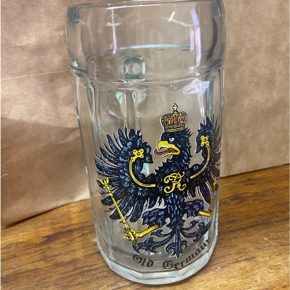 Old germany painted bavaria tk made in Germany Crystal leaded Glass stein beer - Picture 1 of 4